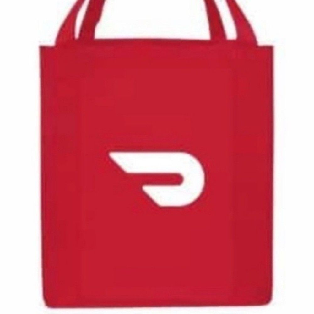 Doordash Insulated Bag red white new tote handle zip top food hot cold carryout